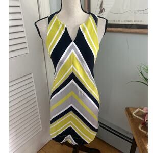 BANANA REPUBLIC Womens Dress 0P Milly Mini Shift Neon Green Mod Preppy Summer